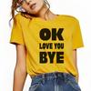 OK BYE футболка с принтом повседневная с коротким рукавом с круглым вырезом подходит для всех сезонов универсальная женская футболка