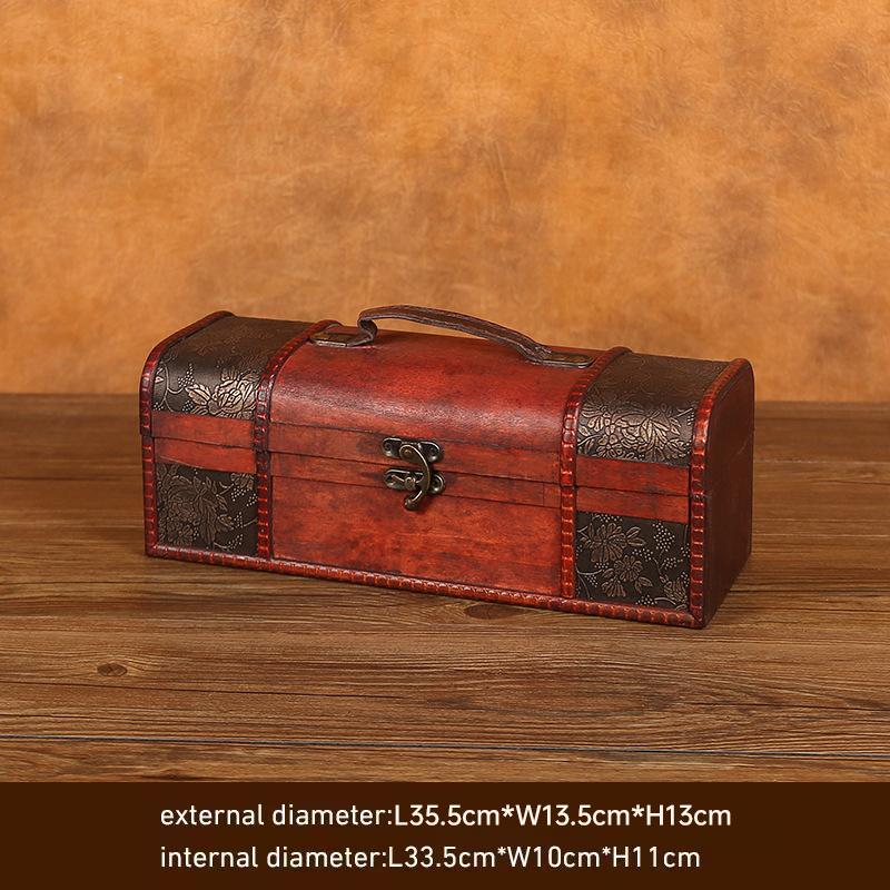 Vintage Archaistic Single/ Double Red Wine Box Portable Wood Wine Box Retro Gift Wine Storage Box Case Bottle Packag With Handle