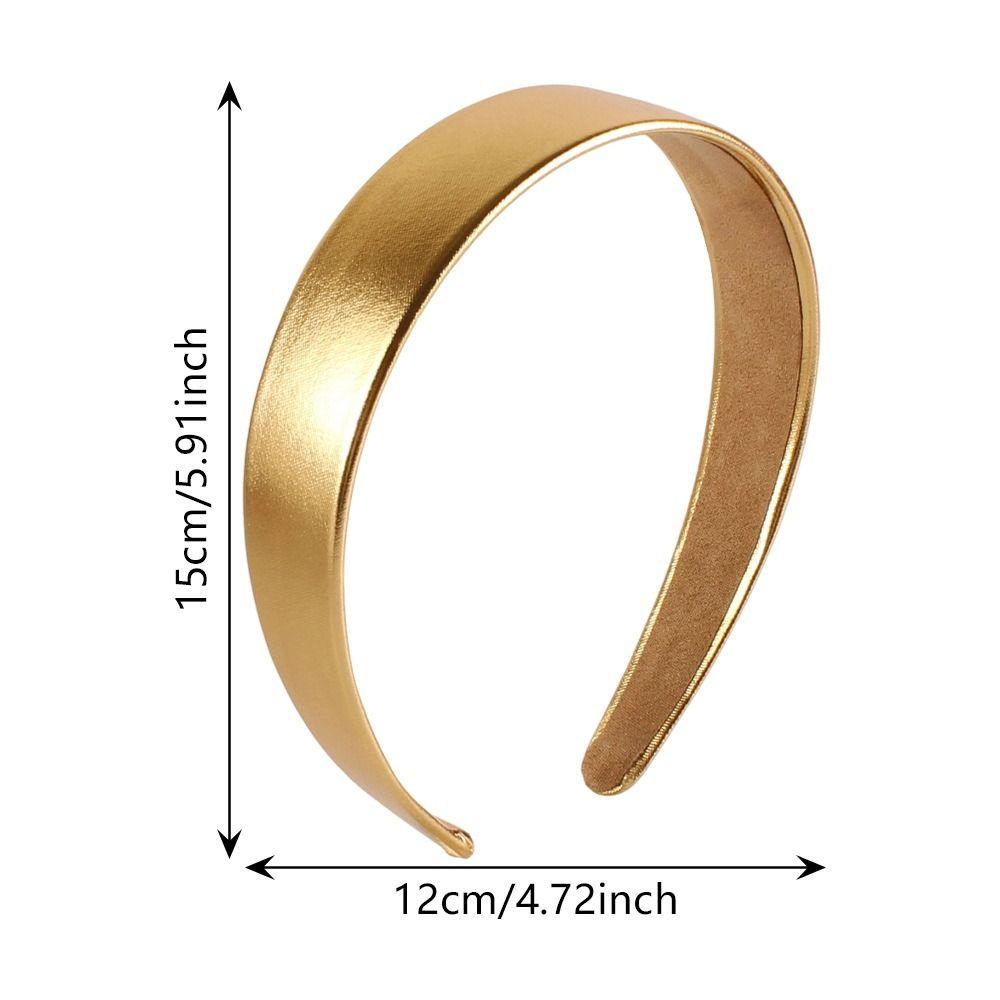 Glossy Leather Headband 3CM Width Simple Headwear Fashionable Face Wash Headband  Party Look