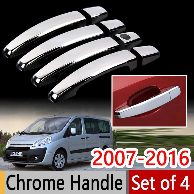 Chrome Handle Covers Trim Set for Peugeot Expert Citroen Jumpy Dispatch Fiat Scudo Toyota ProAce 2007+ Accessories Car Styling