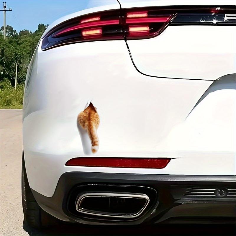 1 шт. Милые виниловые наклейки с качающимся хвостом, как у рыжего табби, - Отклеивающиеся, для автомобилей, ноутбуков, домашнего декора - Декорация, скрывающая царапины