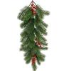 1 pc Plastic Artificial Pine Hanging Spray Realistic Red Berries Teardrop Swag  Front Door