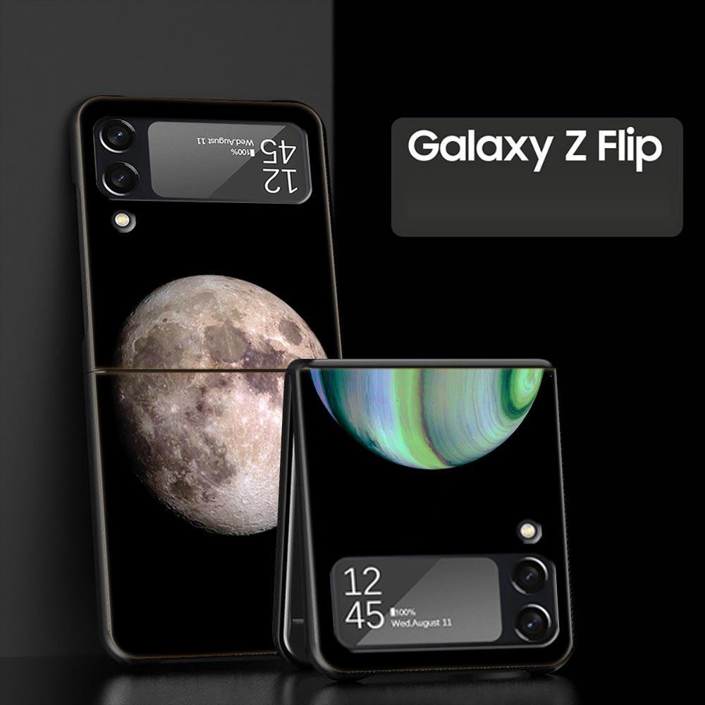 Чехол для телефона Z Flip 4 для Samsung Galaxy Z Flip 3 5G ZFlip3 Flip3 zflip Flip4, черный жесткий чехол для ПК, эстетический чехол в виде космической планеты