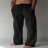 Мужские европейские и американские брюки нового стиля, молодежные, из хлопка и льна, на кулиске, свободные, повседневные: Модный и универсальный