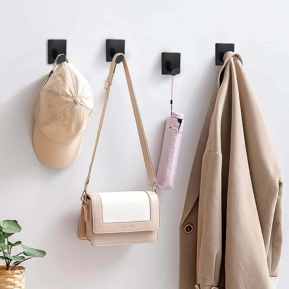 Wall Adhesive Towel Hooks Heavy Duty Stick On Wall Hooks Hanging Clothes Hats Bathroom Kitchen Stainless Steel Hanger Hook