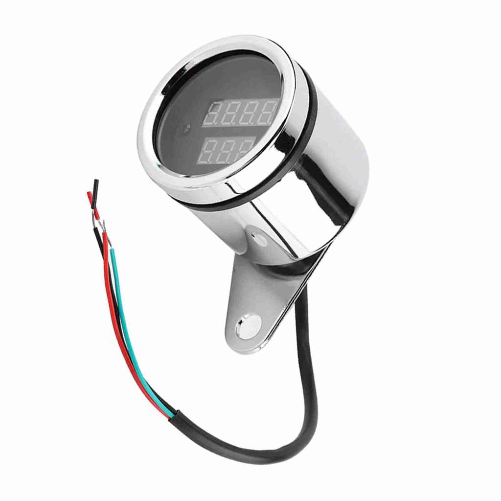 2 в 1 мотоциклетный светодиодный цифровой вольтметр, тахометр, металлический одометр, спидометр