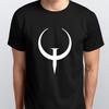 QUAKE Хлопковая футболка 100% Мужские футболки Топ размеры S M L XL XXL цвета Черный, Белый