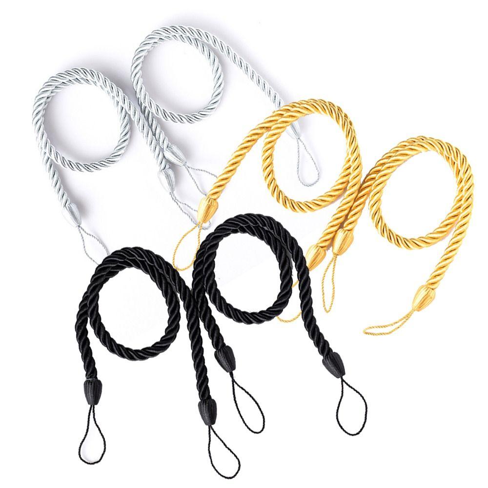 2Pcs Easy to Use Curtain Woven Tiebacks Ins Style Curtains Tied Strap Binding Curtains
