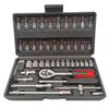 Socket Wrench Set with Ratchet Hex and Ratchet Includes Case 46-Piece Wrench, 6.35mm (1/4") Drive, Sockets, Quick-Release Handle,