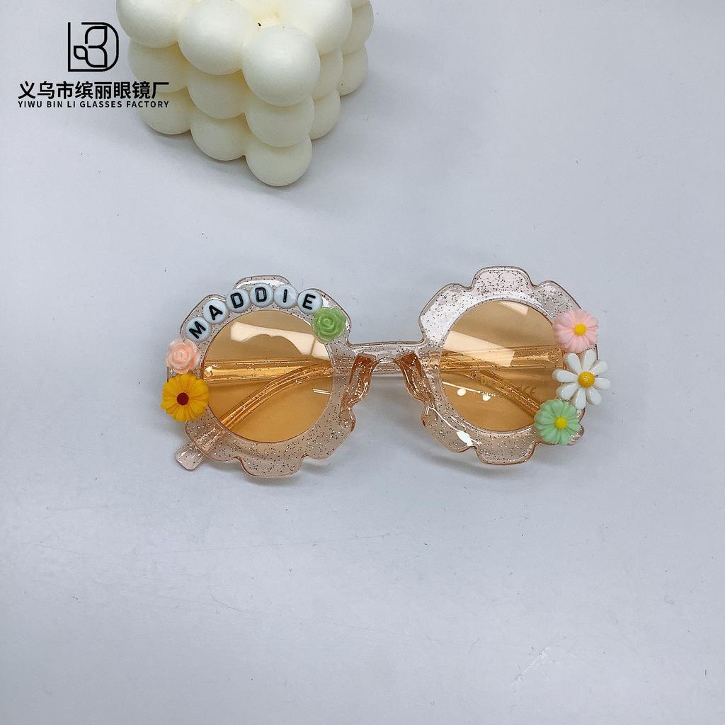 Уличная съемка Tide с детскими очками Sunflower, металлические персонализированные детские солнцезащитные очки своими руками, детские солнцезащитные очки с маленькой маргариткой