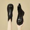 Elastic Women's Autumn/Winter Height-Increasing Sock Boots with Thick Sole & Round Toe - New 2025 Chelsea Ankle Boots, British Style.