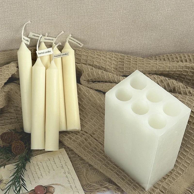 Силиконовая форма для цилиндрической столбовой свечи DIY Ручная работа Изготовление церковной заостренной длинной свечи Форма для свечи Украшение дома