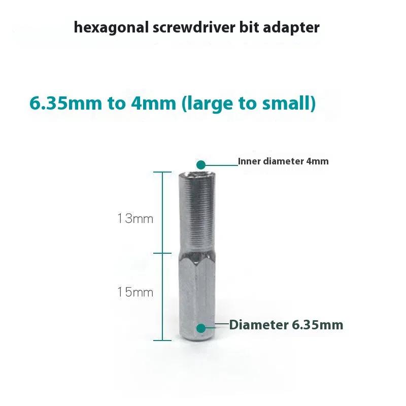 1/2Pcs 4MM To 6.3MM Hex Transducer Adapter Socket Magnetic Parts For Screwdriver Drill Bits Hand Tool