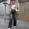 Women's INS Fashion Ripped High-Waisted Wide-Leg Jeans