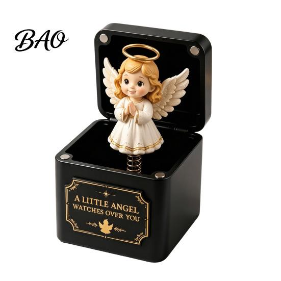 Xmas Gift for Family And Friends 3D Printed Christmas Pop-Up Magic Box with Spring Action, Elements/Angel/Star Star of Bethlehem Ornaments,