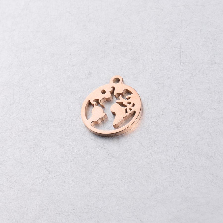 Круглая подвеска в виде карты мира - Титановая сталь Полая Земля Ювелирный аксессуар