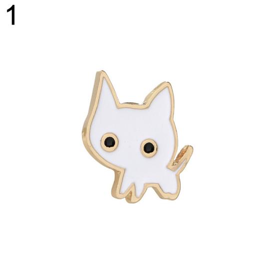 Брошь с мультяшным эмалевым котом, винной розой, булавкой, джинсовой сумкой, воротником рубашки