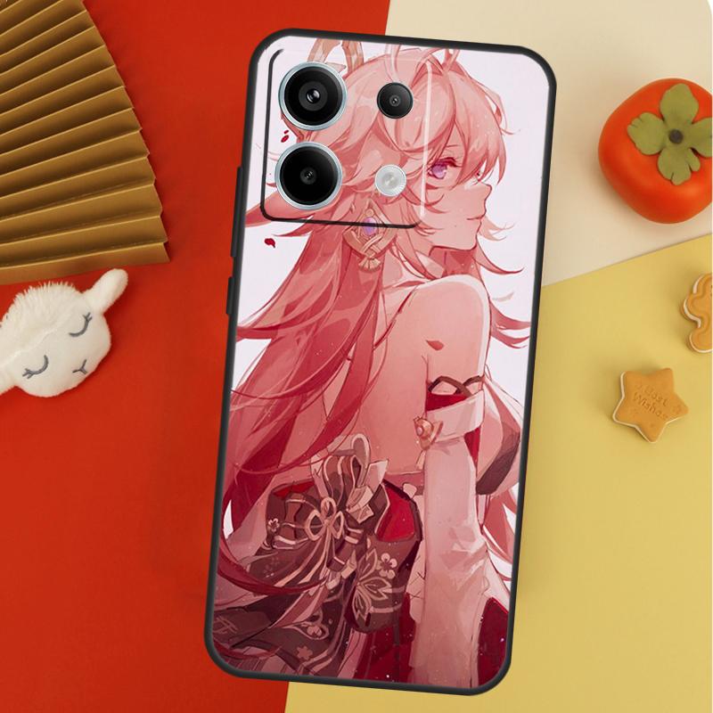 Yae Miko Genshin Impact Case For Xiaomi Redmi 12C 13C 14C 10C Redmi Note 14 Pro 13 12 11 9 10 9S 10S 11S 12S Cover