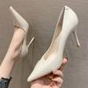 Professional Temperament High-heeled Shoes Korean Style Pointed Toe Stiletto Large Size Single Shoes Women's French Fashion Banquet Women's Shoes