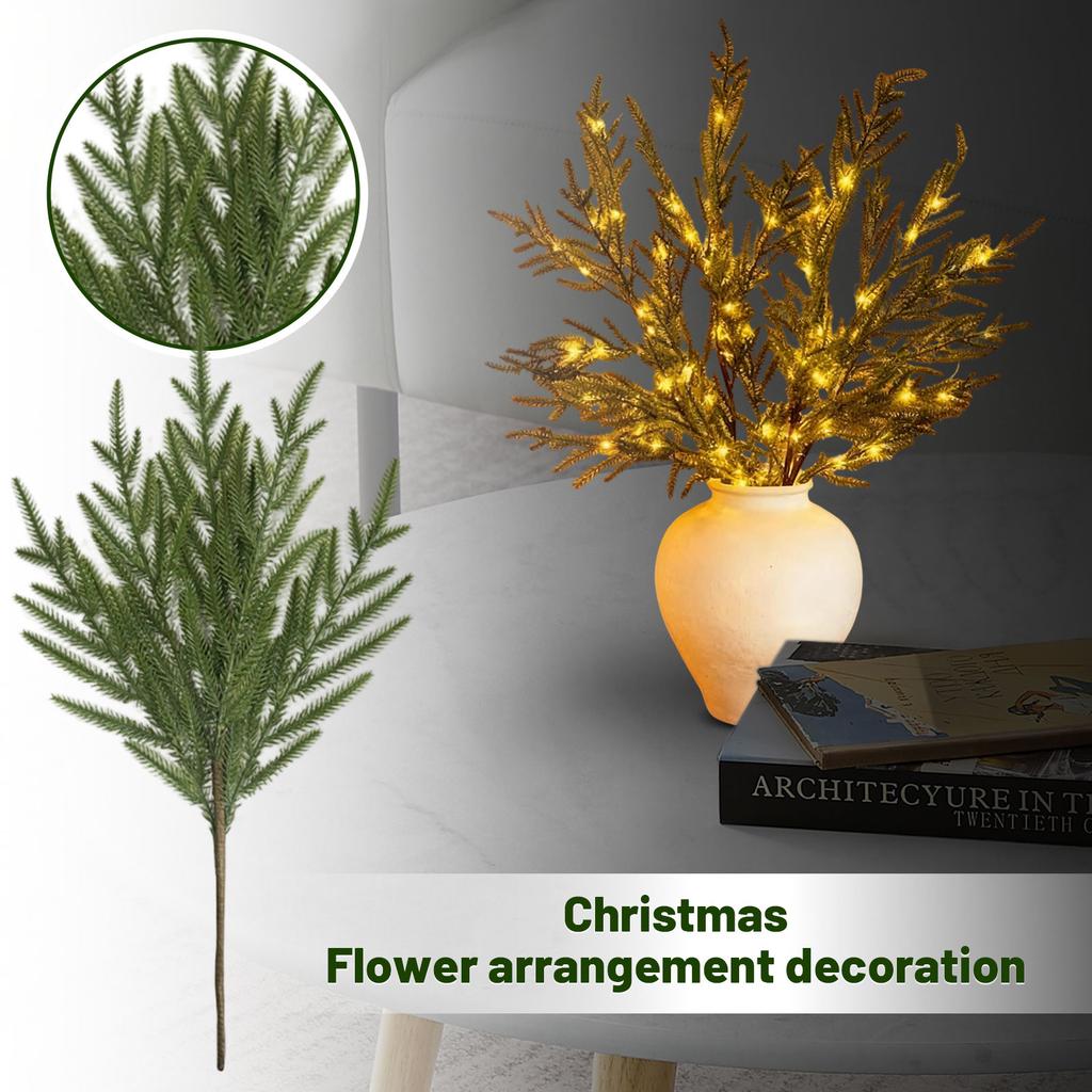 Предварительно освещенные ветки, Светящиеся ветки, Реалистичные искусственные ветки, Рождественские искусственные хвойные венки, Подходят для изготовления венков своими руками, Ваза