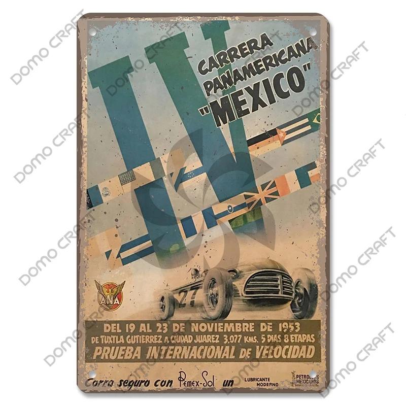 Racing Car Plaque Metal Tin Sign F1 Racetrack Vintage Poster Wall Art Decor for Garage Racing Club Home Wall Decoration