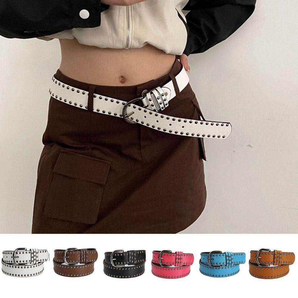 Zinc Zinc Alloy Pin Buckle Waist Belts Wide Waist Bands for Women Punk Waist Belt for Women Women