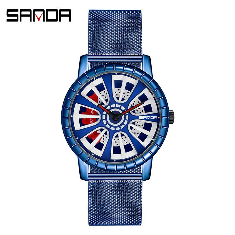 SANDA Новая сеть мужских кварцевых часов Fashion Trend Полые индивидуальные креативные часы