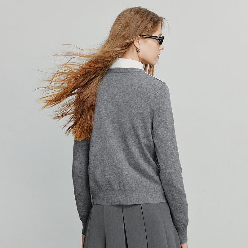 Women's Contrast Faux Cashmere Knit Sweater