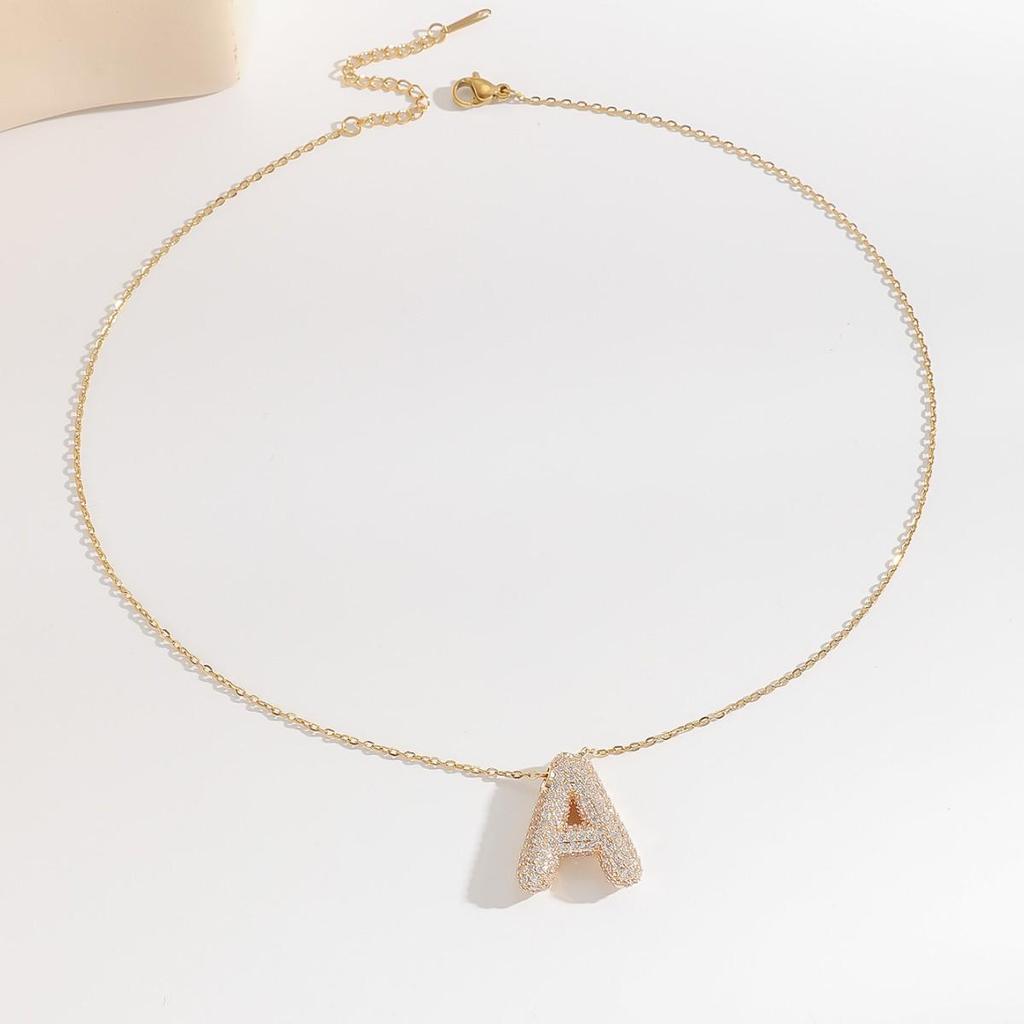 Циркониевое ожерелье с алфавитом: Элегантная цепочка на ключицу для женщин