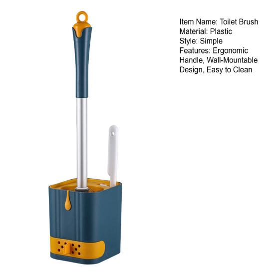 Туалетная щетка с удобной ручкой Эффективная уборка Удобная ручка Туалетная щетка с настенным держателем Аксессуары для ванной комнаты