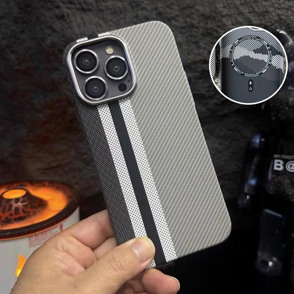 Colourful Kevlar Pattern For Magsafe Magnetic Phone Case For iPhone 16 15 11 12 13 14 Pro Max Luxury Wireless Charge Matte Cover