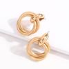 2Pcs Women Earrings Exquisite Workmanship Elegant Double-Hoop Earrings for Everyday