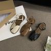 Fashion 2025 New Summer Fashion Women's Roman Style Toe-cap Sandals Woven Hollow Design Breathable Flat Comfortable Sandals