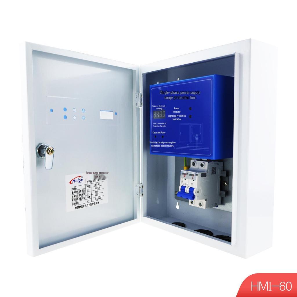 Heng Li Xin 220V 60KA Surge Protector with Lightning Protection & Counter HM1-60