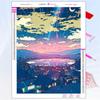5D Diy Diamond Painting Japanese Anime Building Scene Fantasy Full Rhinestone Mosaic Embroidery Cross Stitch Kit Home Decor Gift