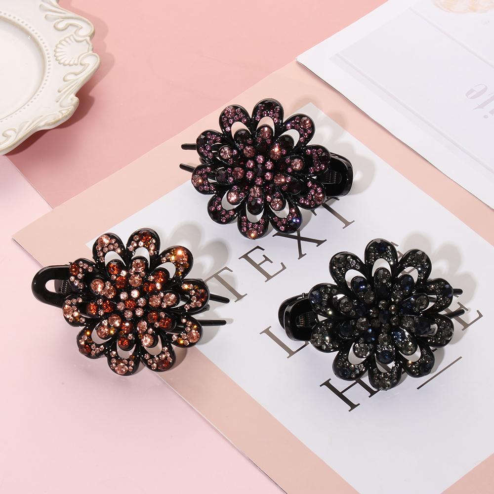 Заколки для волос Прочные Гибкие Хрустальные Цветы Ласточкин хвост Утиный клюв Заколки Шпильки Стразы Зажим для волос