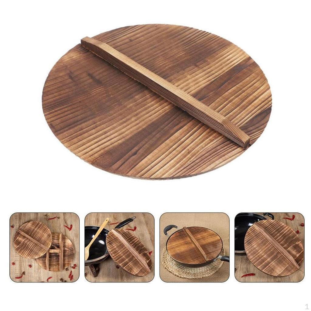 Универсальная деревянная крышка для сковороды с ручкой кухонный аксессуар