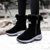 2025 Winter New Velvet Snow Boots Women's Air Cushion Shoes Zipper Cotton Shoes Warm Korean Version Thickened Sole Boots