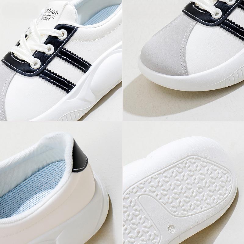 Осенние новинки, дышащие белые туфли, женские повседневные туфли на платформе, туфли на платформе