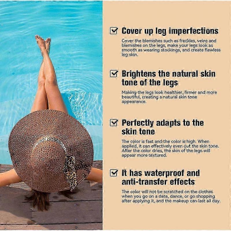 Leg & Body Makeup Foundation with Brush, Waterproof Leg Makeup for Varicose Veins, No Transfer Cover Up Body Foundation