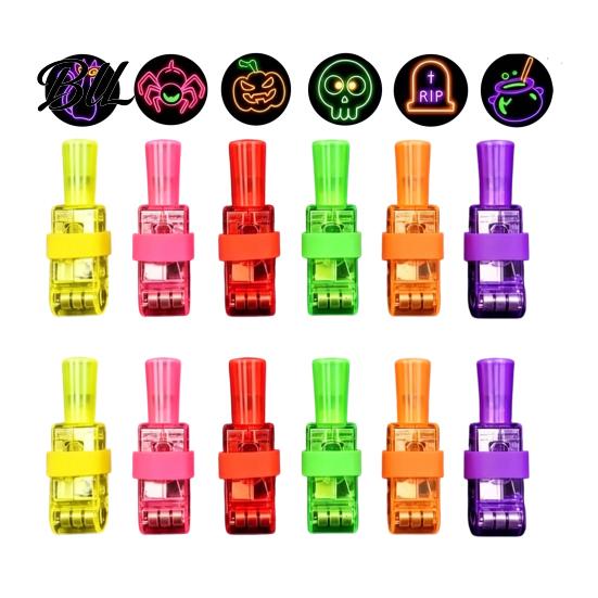Holiday Gift for Kids 12 Pcs Halloween Finger Projector Lights, Mini Colorful LED Party Supplies Pattern Projection Ring Kids, Goodie Bag Stuffers,