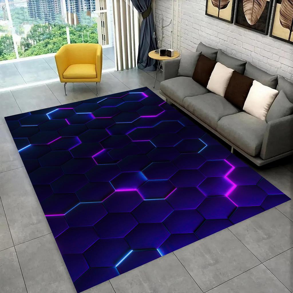 3D Visual Carpet Abstract Geometric Grid Living Room Decoration Carpet