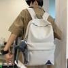 Студенческая школьная сумка, женский рюкзак большой емкости, однотонный мужской рюкзак