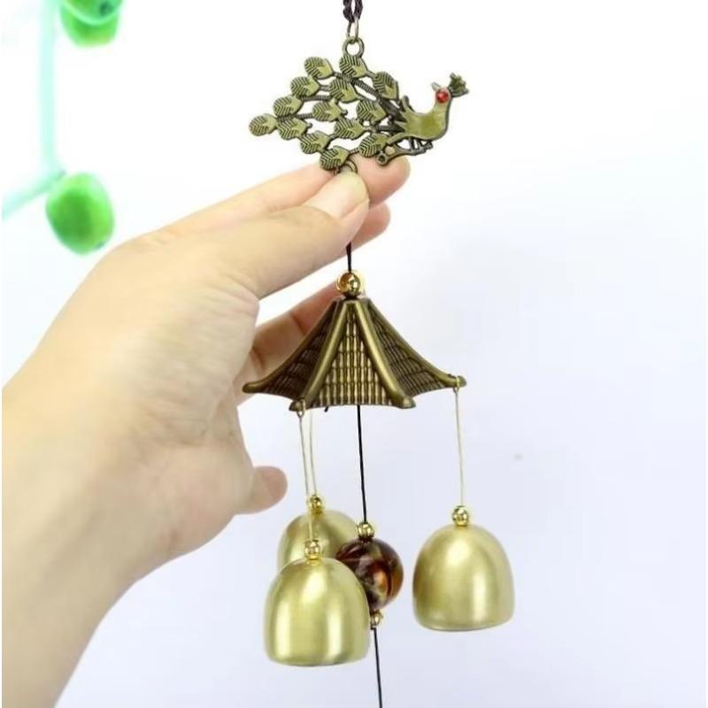Brass Handicraft Die-casting Wind Bell Tibetan Bronze Bell Metal Antique Bell Feng Shui Metal Wind Chime Fortune Jingle Bells