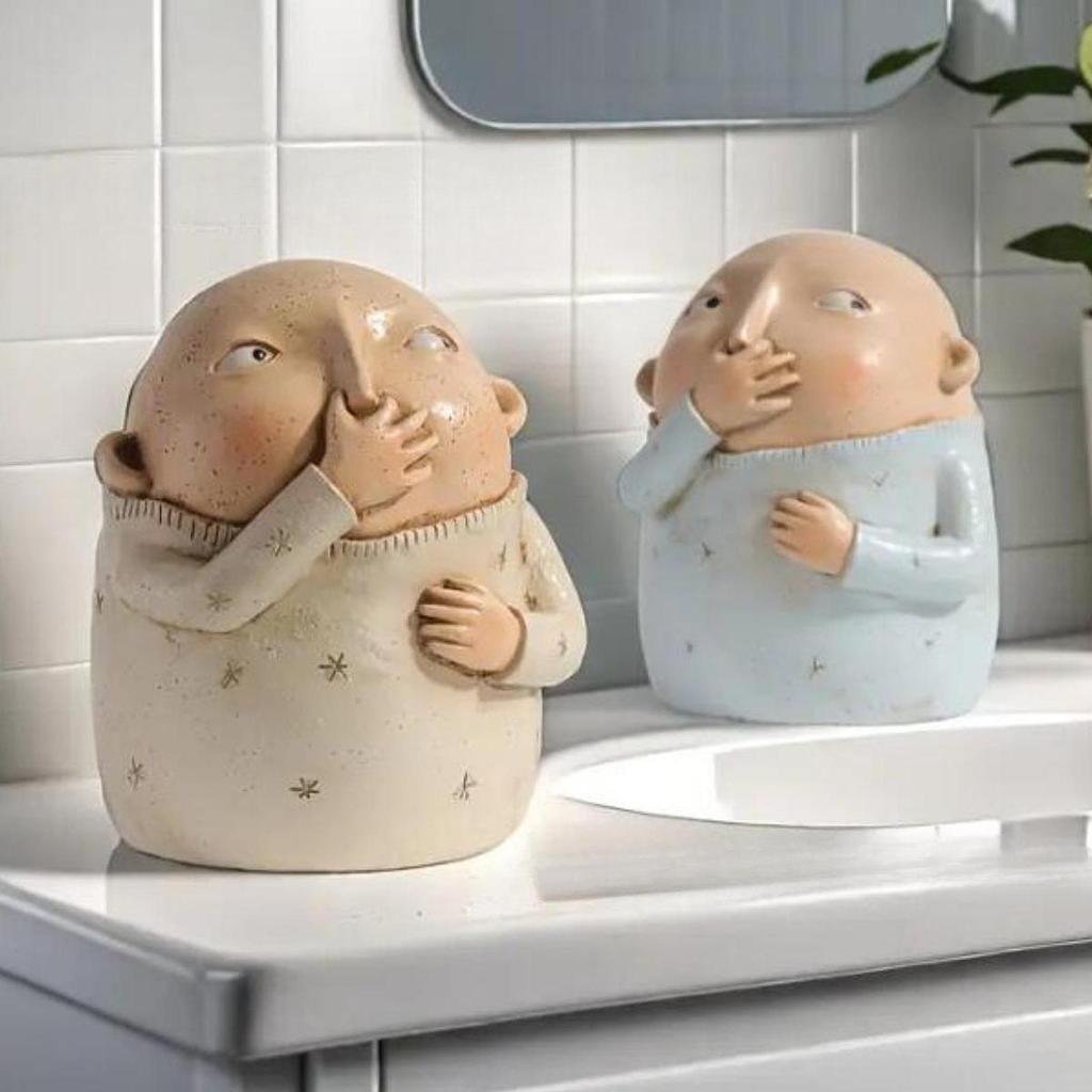 Вульгарная статуэтка, украшение для ванной комнаты, креативный странный декор, современная художественная статуэтка, безвкусная статуэтка, держащая нос, статуэтка для ванной комнаты