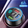 250 Вт 5 портов автомобильное зарядное устройство PD QC3.0 USB C автомобильное зарядное устройство для телефона Type C адаптер быстрой зарядки в автомобиль для iPhone Samsung Huawei Xiaomi