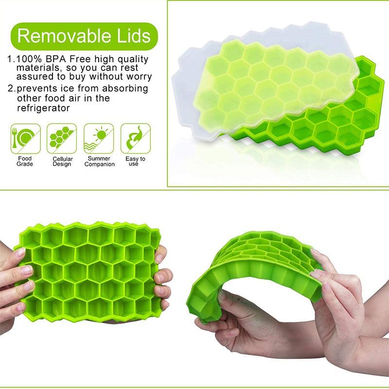 Thick 37 Grid with Silicon Glue Honeycomb Ice Grid Ice Mold Refrigerator To Make Ice Cubes Molding Ice Box Easy To Remove