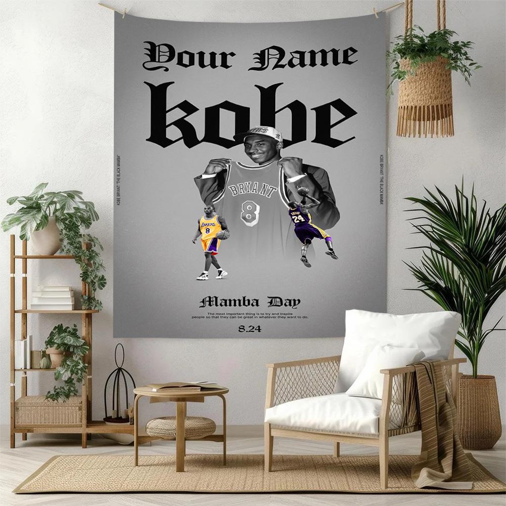 Kobe Custom Your Name Wall Decor Tapestry Art For Pet Memorial Birthdaywedding Party Backdrop Family Gift