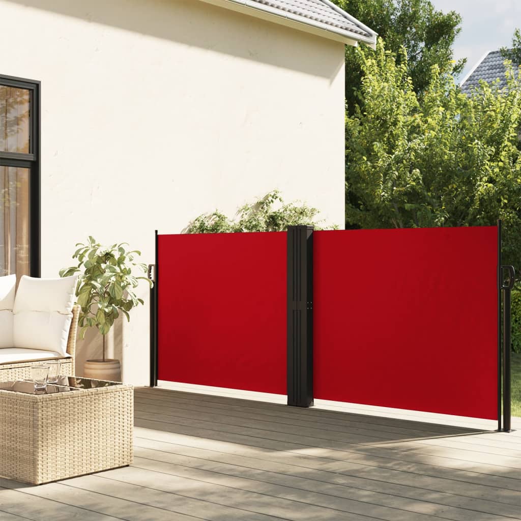 Retractable Side Awning Red 140 x 1200 cm