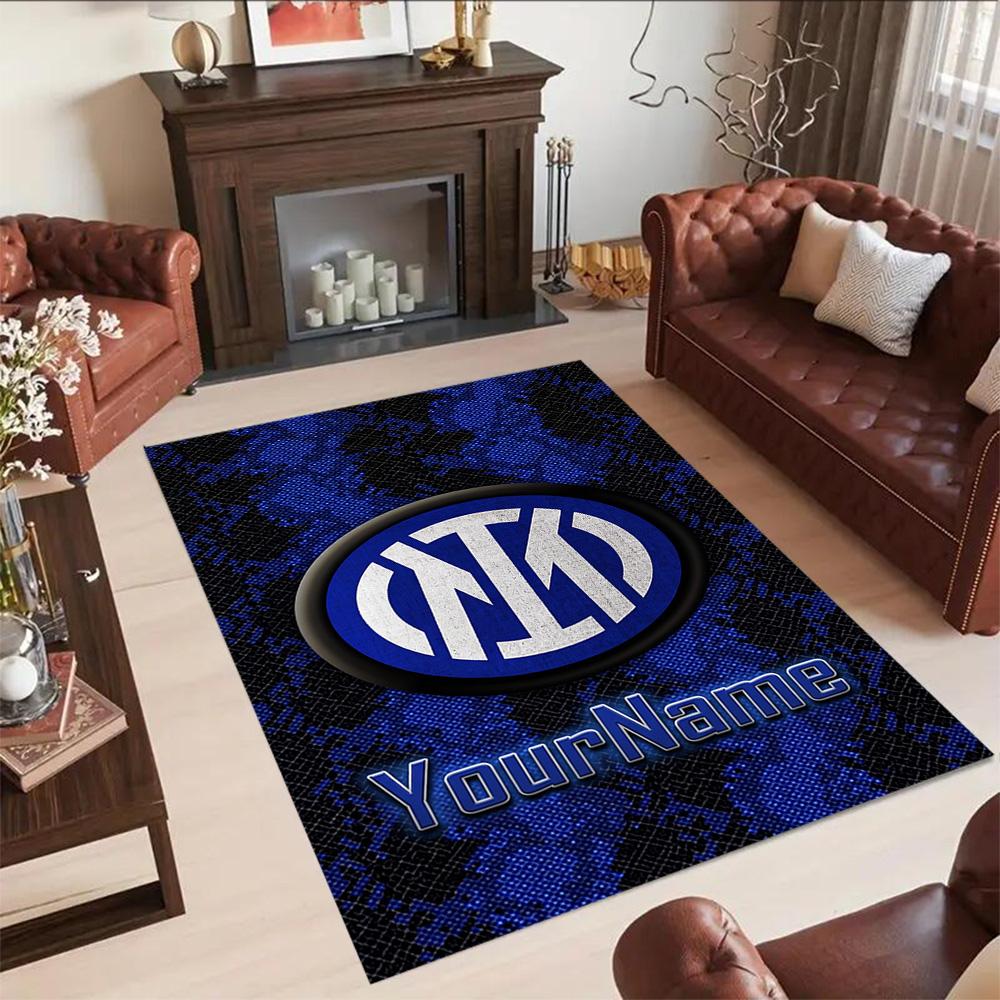 Inter Milan Customizable Name Area Rug Design for Playrooms Foyer Decorate room Living Rooms Anti-slip Rug Decorate Offices Gift for Festivals